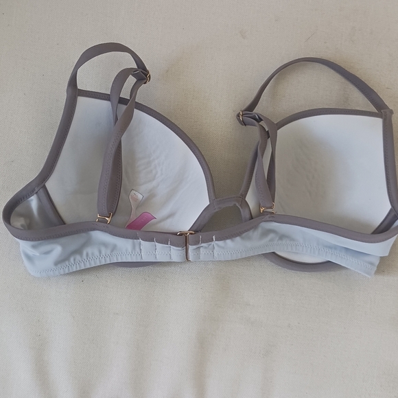 VICTORIA SECRET Uplift Black and Gray Figure Enhancing Bathing Suit Top Bikini - Picture 4 of 6